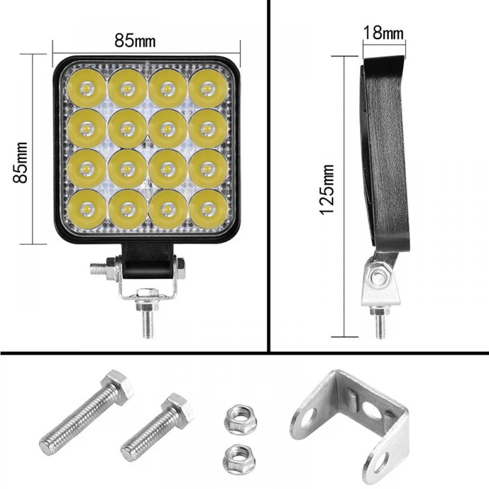 

48W 16 LED Work Light led Bar for Car Motorcycle Driving Off Road Vehicle Boat Auto Truck Tractor 4x4 SUV ATV 12 V Led Lights