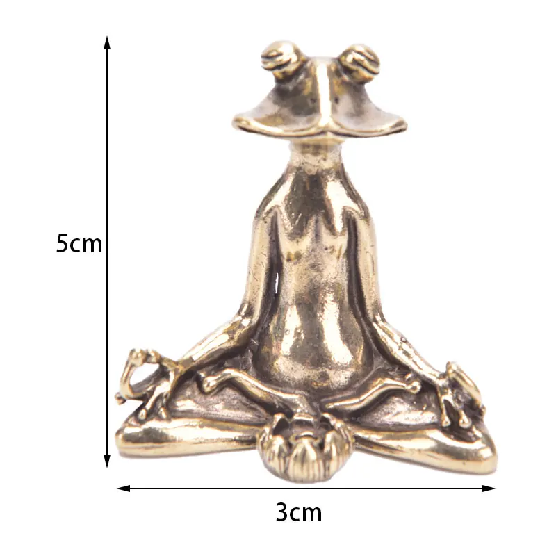 

Retro Brass Meditate Zen Buddhism Frog Statue Small Ornament Copper Sculpture