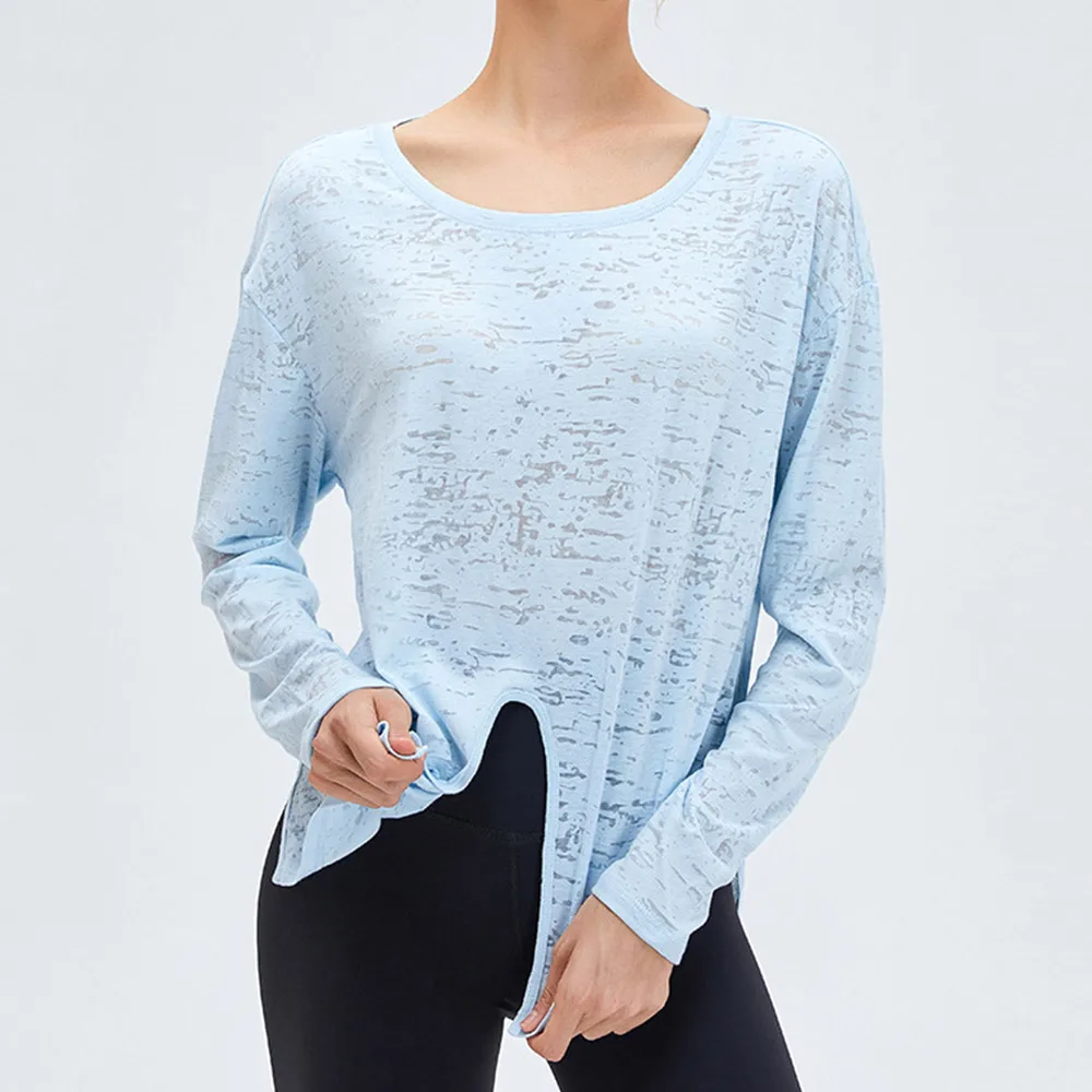 

Women's T-Shirt Loose Breathable Running Fitness Yoga Top Long Sleeve Exercise Athletic Energy Sportswear Gym Clothing