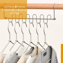 Clothes Hanger Storage Organizer Multifunctional Stainless Steel Folding Magic Hanger Space Saving Wardrobe Clothes Dryer Rack