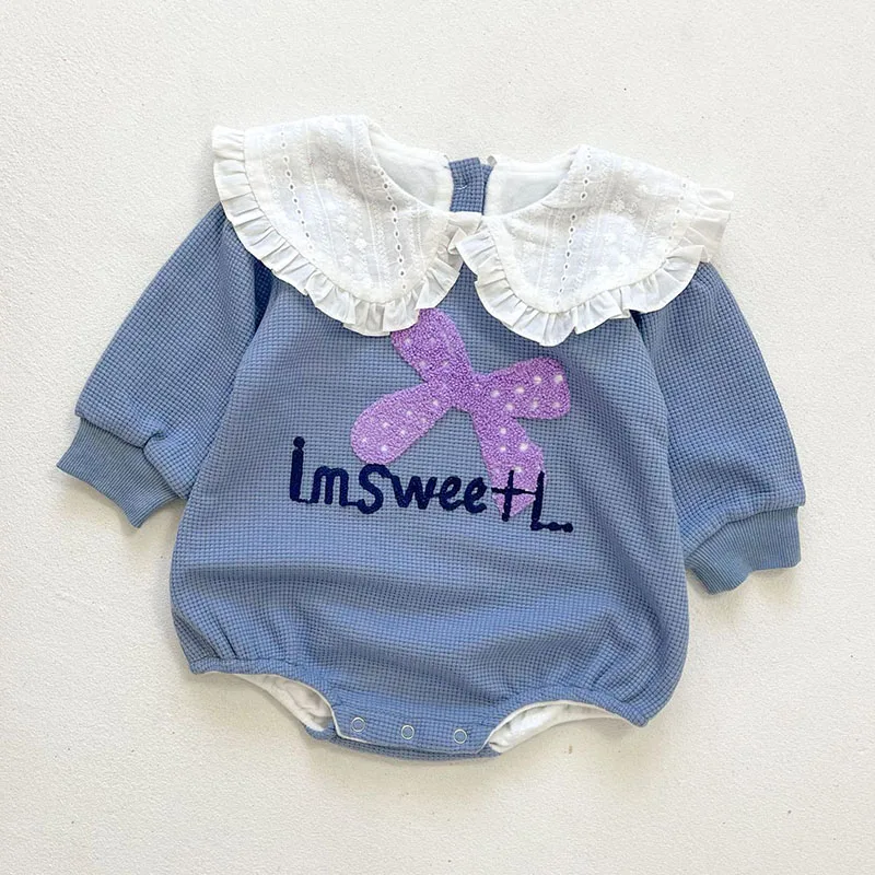 

0-3Yrs Sweet Baby Girl Rompers Kids Girl Long Sleeve Printing Rompers Autumn Infant Baby Girl Thicken Newborn Rompers Clothes