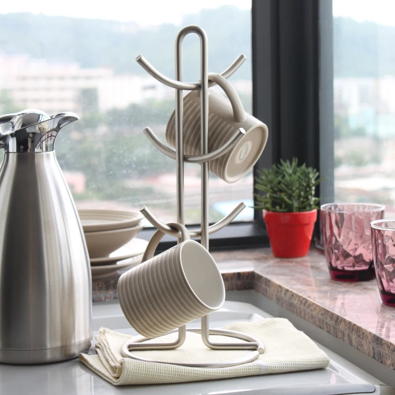 

New Hot Kitchen Storage rack Standing Cup Of Coffee Organizer Coffee Tea Cup Storage Holder Stand Mug Hanging Display Rack