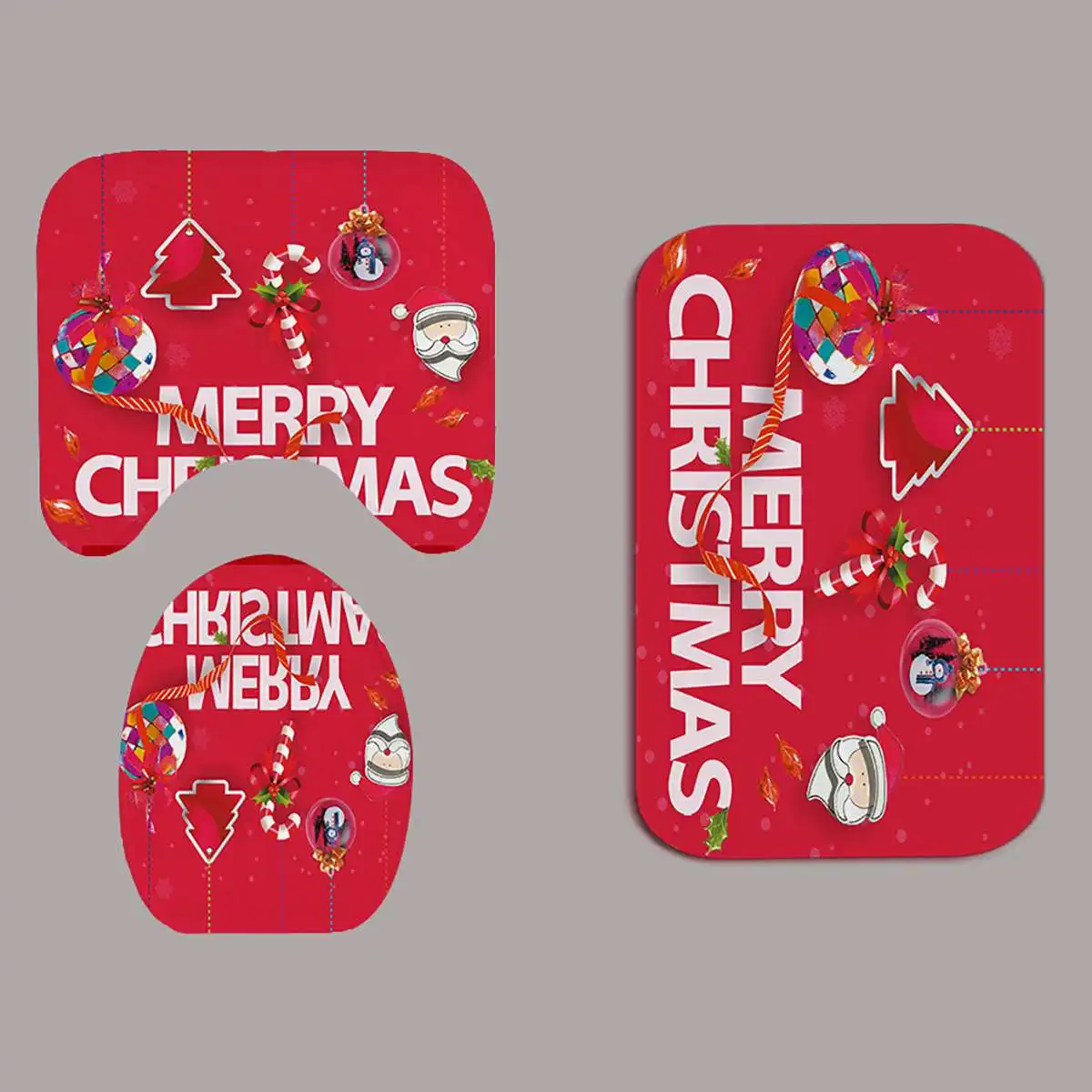 Merry Christmas, водонепроницаемая занавеска для ванной, Рождественский Санта Клаус, коврик для ванной, крышка для унитаза, полиэстер/фланелевая занавеска для душа