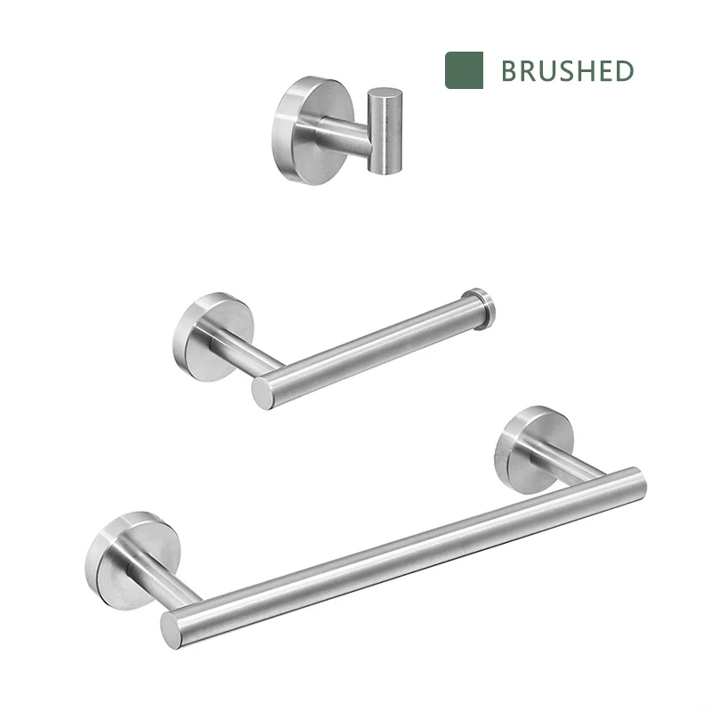 Three piece set2 FLG золотые аксессуары для ванной комнаты, нержавеющая сталь, держатель для туалетной бумаги, держатель для башни, настенный набор аксессуаров для ванной комнаты - Цвет: Three piece set2