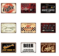hot sale metal tin signs bicycle devil brand coffee fitness wall art iron painting pub plaque funny metal poster club