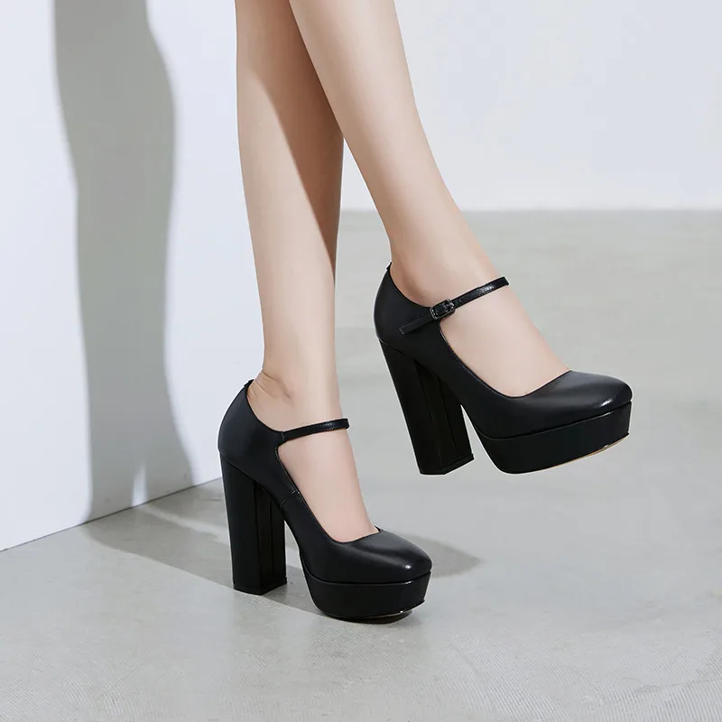 

ASUMER 2020 new fashion super high heel platform shoes ladies genuine leather footwear buckle party wedding shoes women pumps
