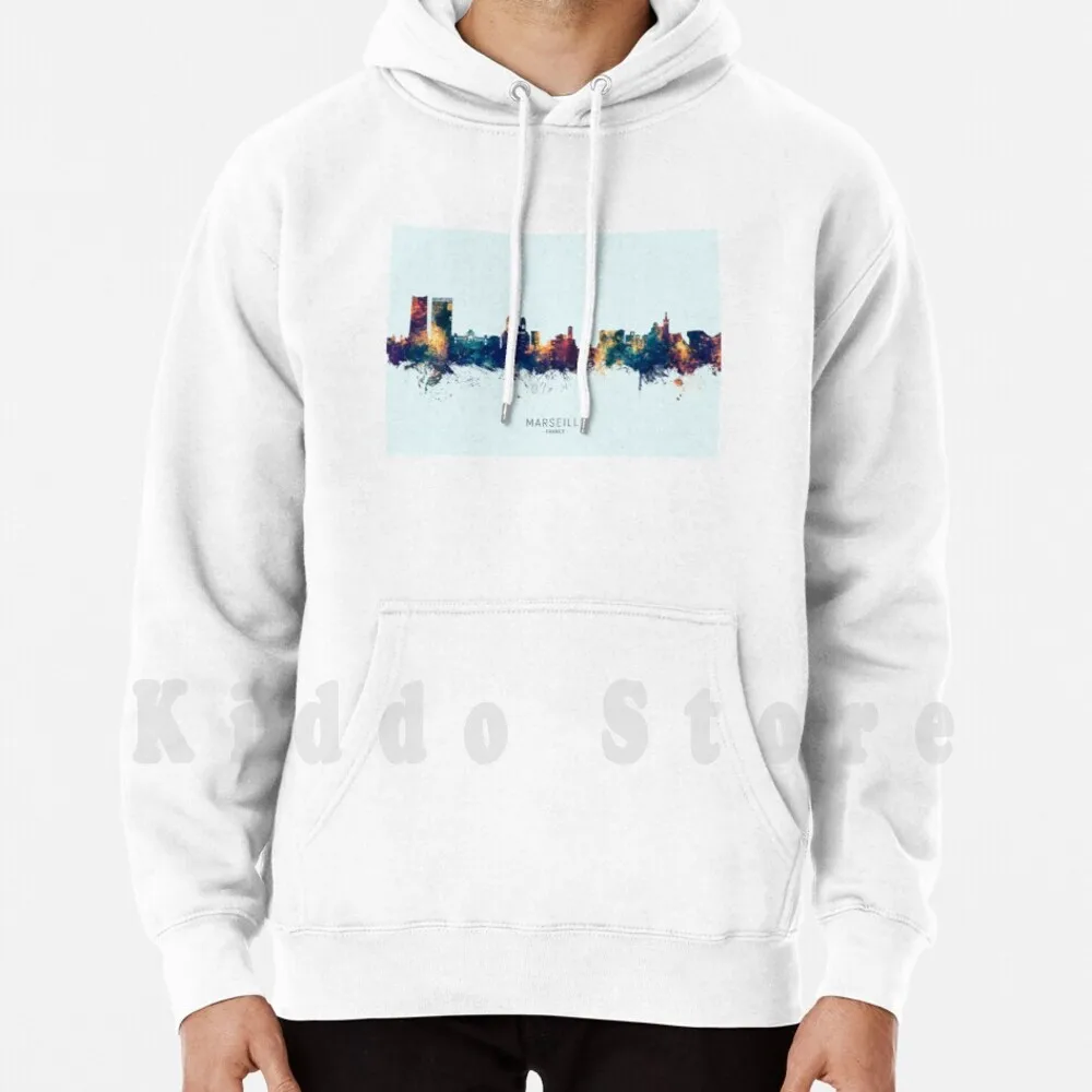 

Marseille France Skyline Hoodies Long Sleeve Marseille Marseille Skyline Skyline Cityscape Marseille France