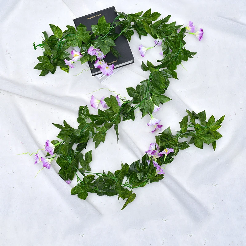 Искусственные листья Утренней славы подвесные лозы Декор яркие из ротанга для