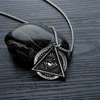 masonic eye of providence freemason evil eye necklace in stainless steel talisman sign medallion punk style gifts jewellery