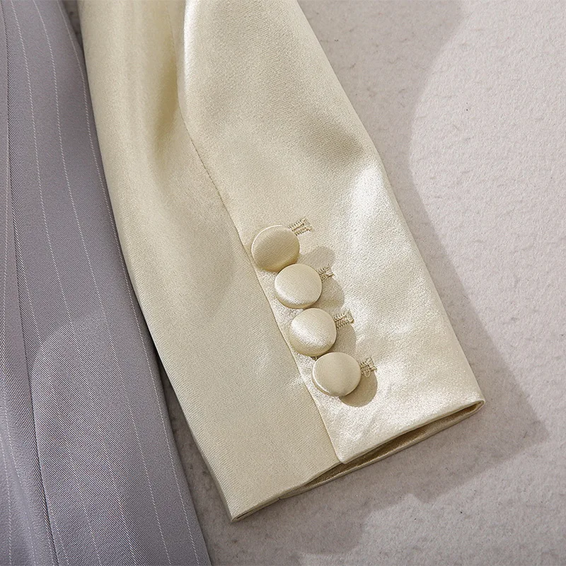 

High Quality New Blazer Coats 2021 Autumn Winter Business Outwear Women Striped Print Color Block Stitching Casual Blazer Jacket