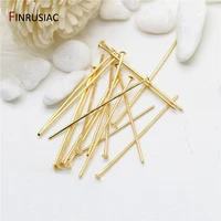 supplies for jewelry 14k real gold plated flat head pins diy jewellery making components 50pcslot promotion