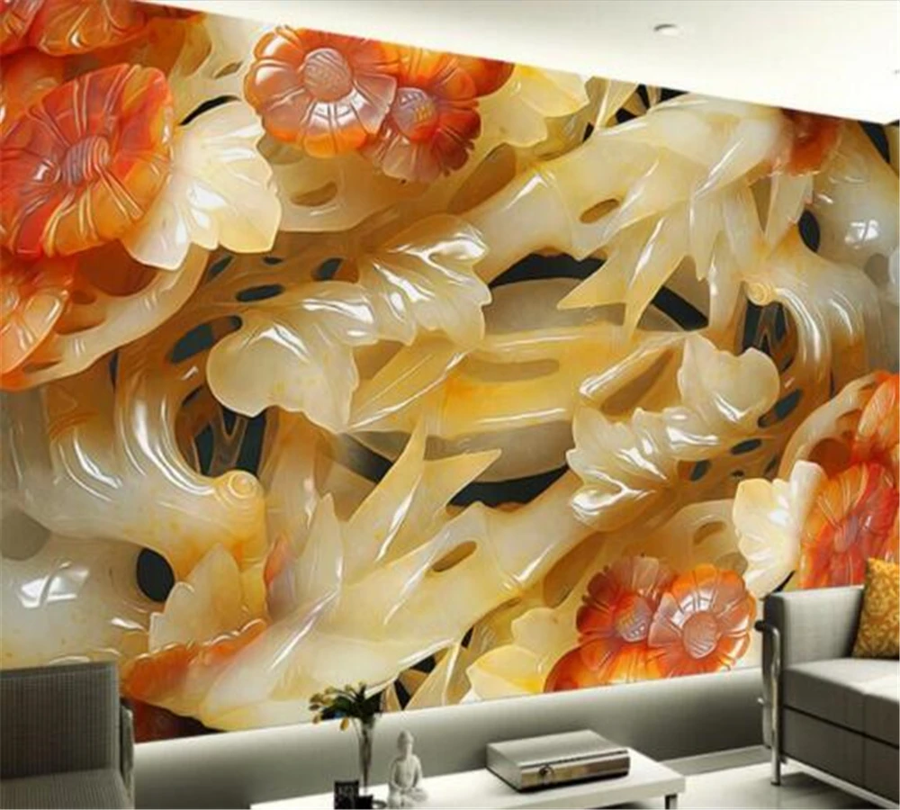 

beibehang Large custom wallpaper HD emerald classical mural TV living room bedroom background home decoration papel de parede