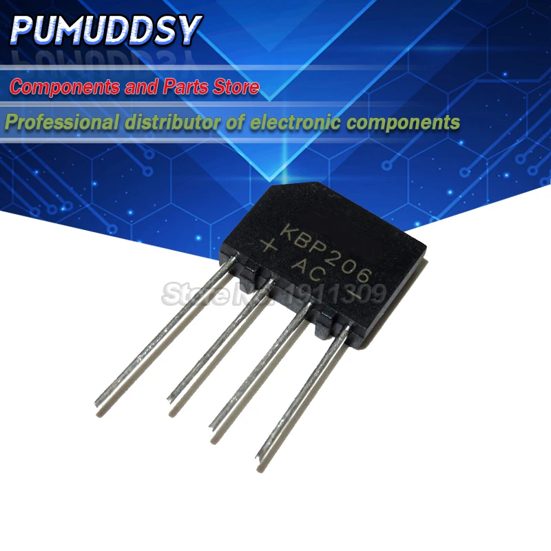 100 шт. KBP206 KBP206G DIP ZIP4 мостовой выпрямитель 2 а 600 в новый и IC | Электронные компоненты