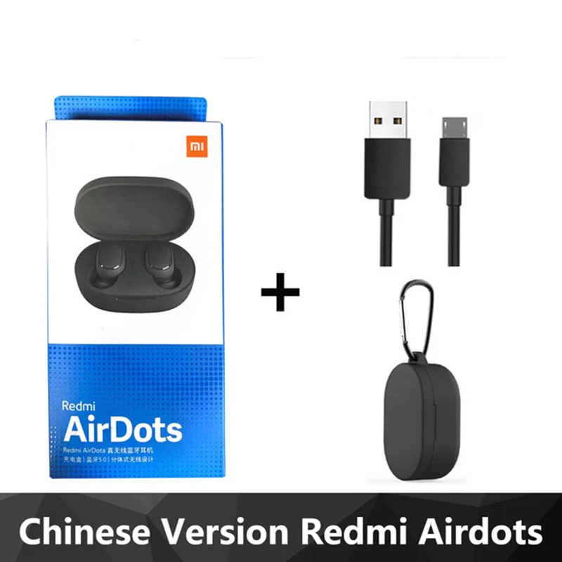CN black case Xiaomi Redmi Airdots TWS Bluetooth 5,0 наушники стерео беспроводные активные шумоподавления с микрофоном свободные Наушники управление AI - Цвет: CN black case