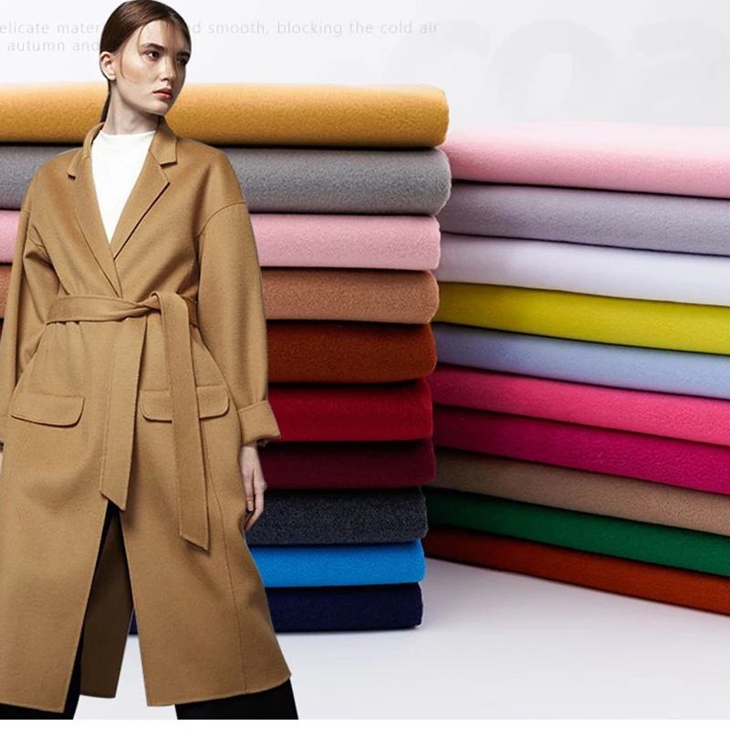 

Thick Woolen Fabric Double Side Brushed Solid Color Imitation Wool Fabrics Cloth Coat Dress Blazer 580G/M DIY Telas 50X150cm