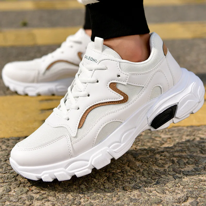 

Fashion Men's Chunky Dad Sneakers Breathable Mesh Men White Casual Shoes Outdoor tenis Footwear Zapatillas Hombre Size 39-44