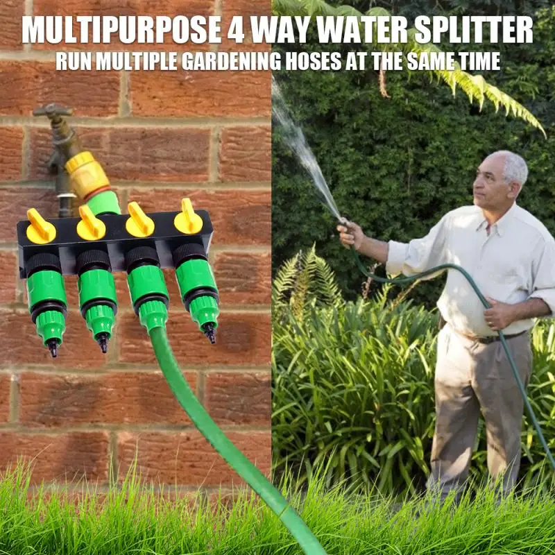 

4-Way Plastic Garden Hose Splitter Y-Type Watering Connector Distributor For Outdoor Tap And Faucet
