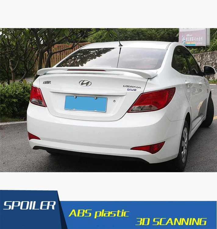 Спойлер для Hyundai Verna accent спойлер из АБС пластика автомобильного заднего крыла