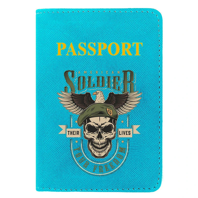 

Personality Passport Cover Fashion Special Forces Skull Travel ID Credit Card Holder Pocket Wallet Bags