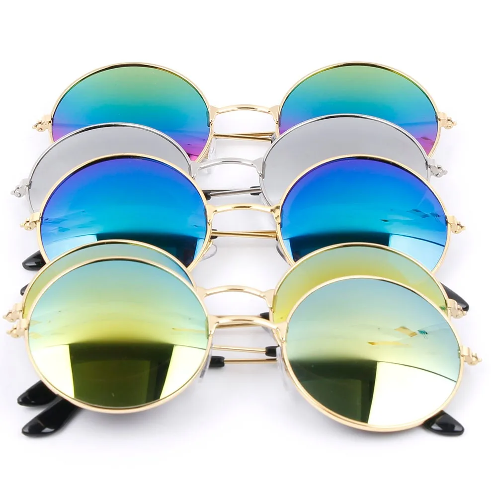 Круглые зеркальные солнцезащитные очки в стиле ретро для занятий спортом на