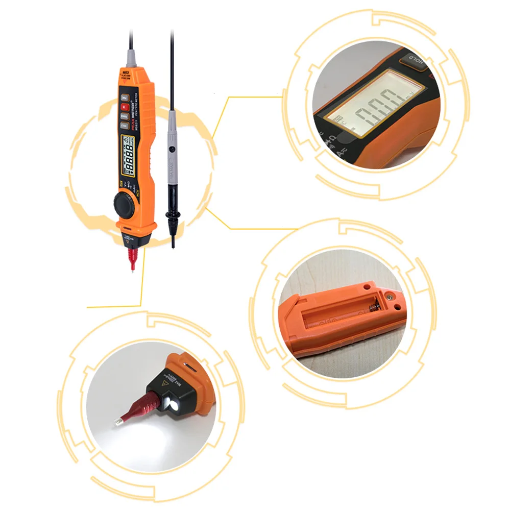 

PM8211 Digital Multimeter ABS Resistance Detect Electric Pen Type Non Contact Handheld Tester Voltage Current Measuring Tool
