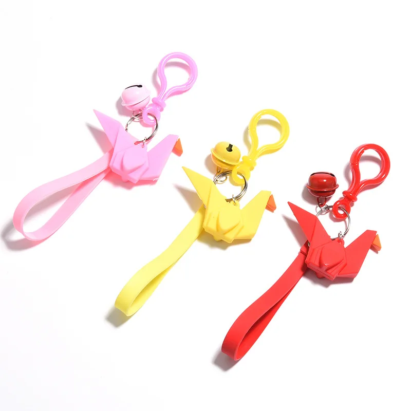 Креативный мультяшный брелок из ПВХ с тысячечными бумажными кранами подвеска на