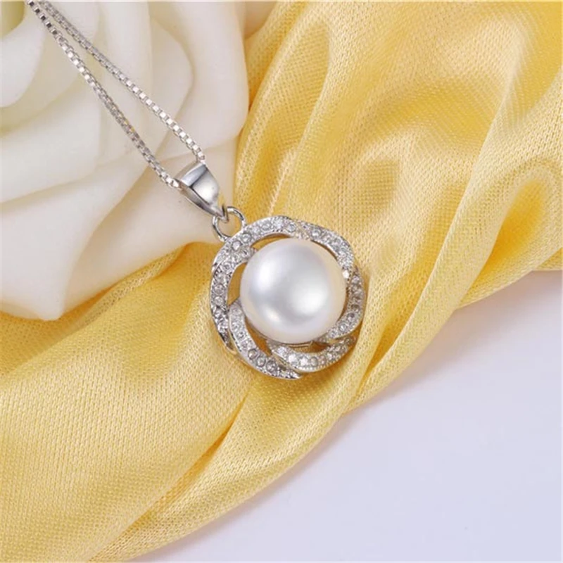 Женское ожерелье из серебра 925 пробы с натуральным пресноводным жемчугом |