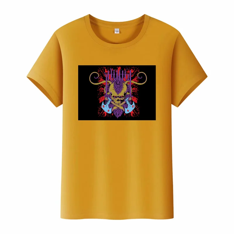 

Domineering skull pattern printing breathable T-shirt men's short-sleeved T-shirt tops women's short-sleeved T-shirt tops