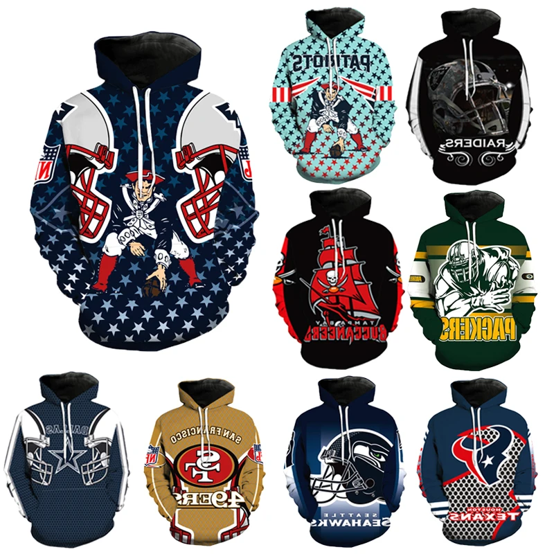 

New England Fashionable American Football 3d hoodies sportswear hoodie men Casual Pullover pattern print Sweatshirt Hoody