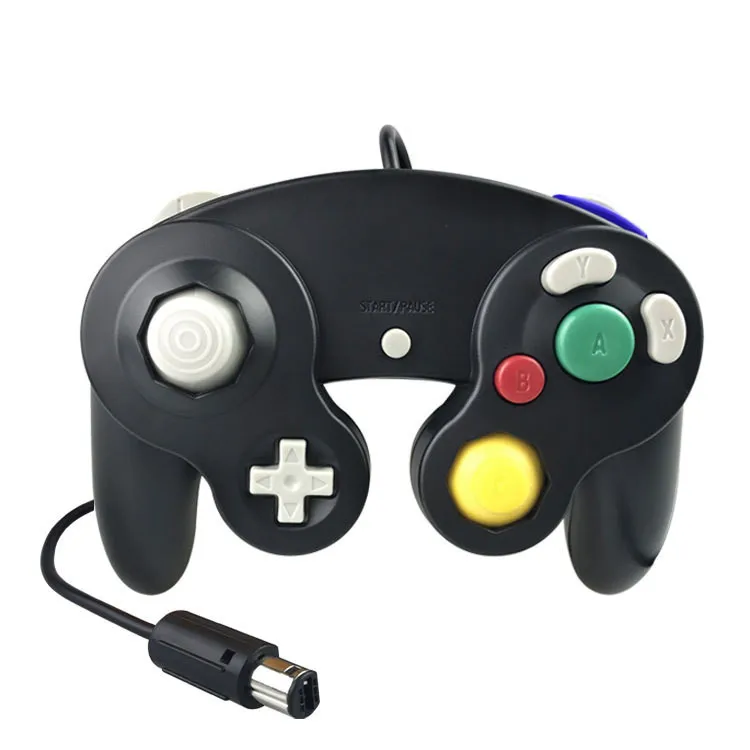 Классический проводной контроллер джойстика Джойстик Геймпад для NAND для Gamecube контроллер для wii вибрационная игра - Цвет: Black