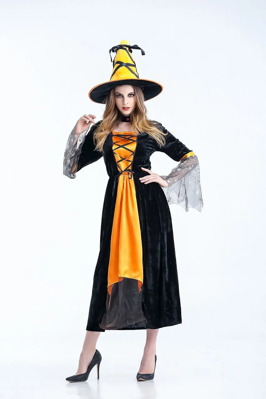 Костюмы на Хэллоуин Женский костюм ведьмы для взрослых фантастическое платье
