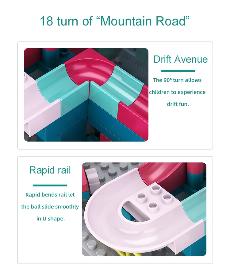 95 шт. мрамор бег большие блоки совместимы с Duploed строительные Воронка слайд DIY