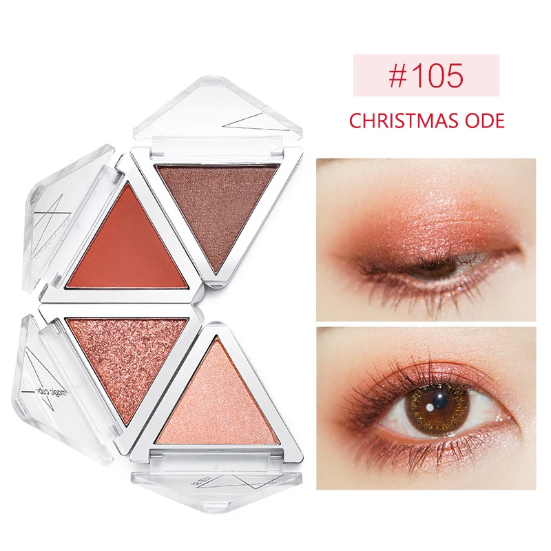 2020 популярные Тени для век 4 цветов Складная блестящая матовая прочная