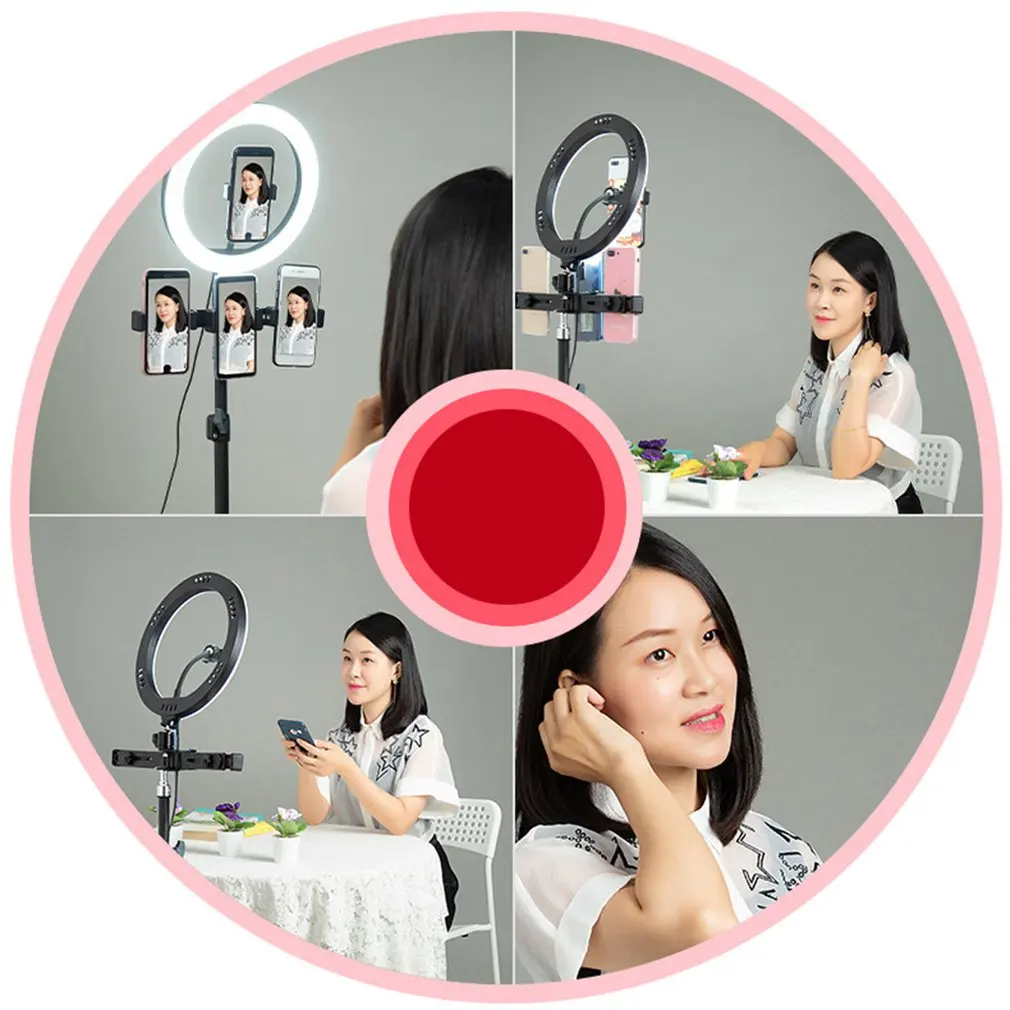 10 дюймов кольцевой светильник светодиодный Ручка Тип лампа Плавная тусклая