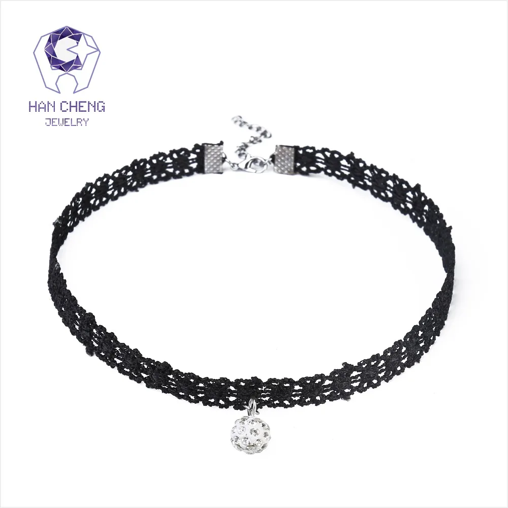 HanCheng Новое модное летнее кружевное ожерелье-чокер с лентами и стразами женские