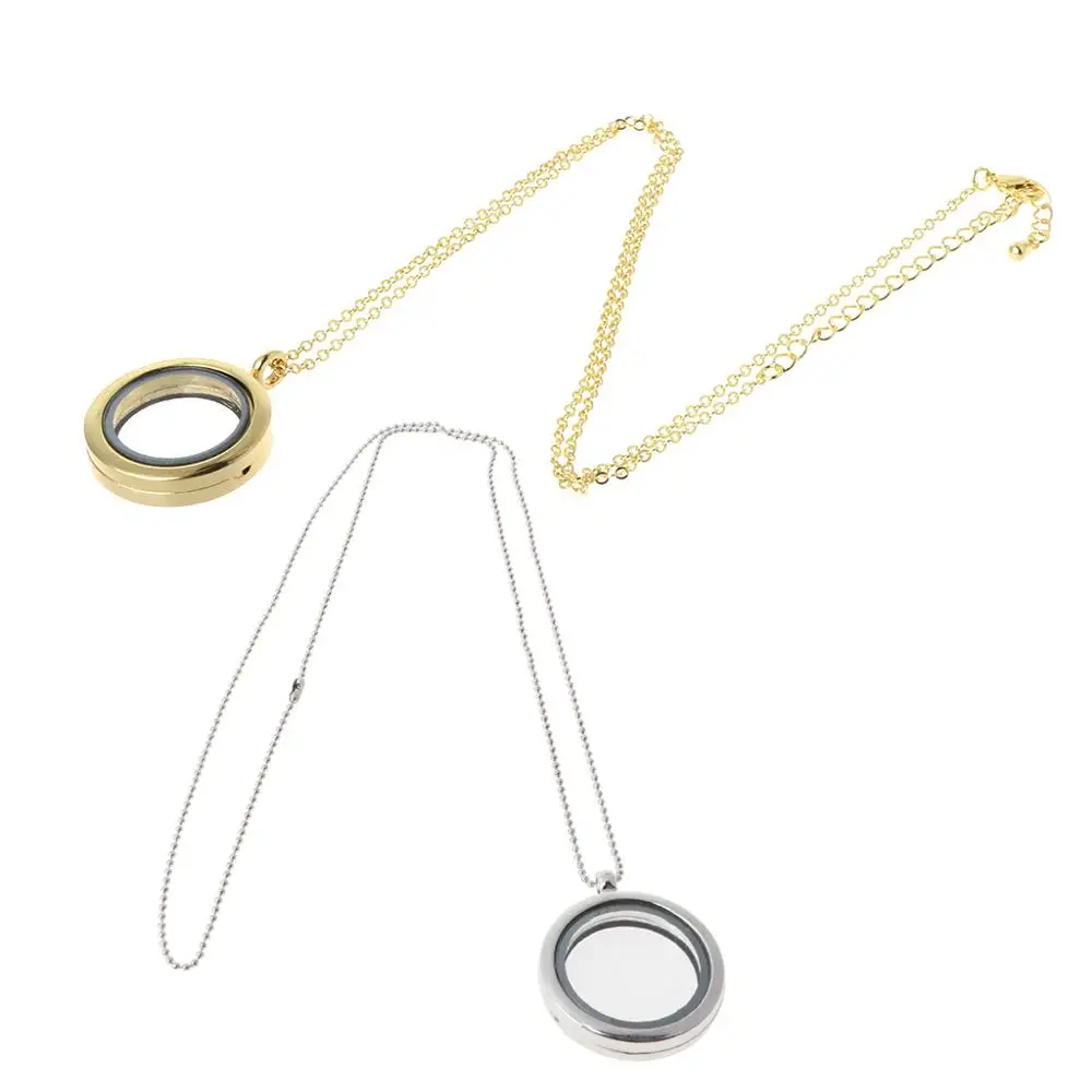 Круглый Плавающий Шарм медальон DIY прессованный цветок кулон ожерелье фоторамка