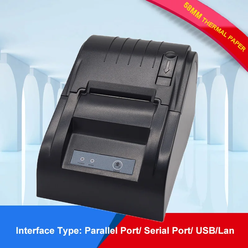 Портативный чековый принтер настольный термопринтер Bluetooth 58 мм кассовый аппарат