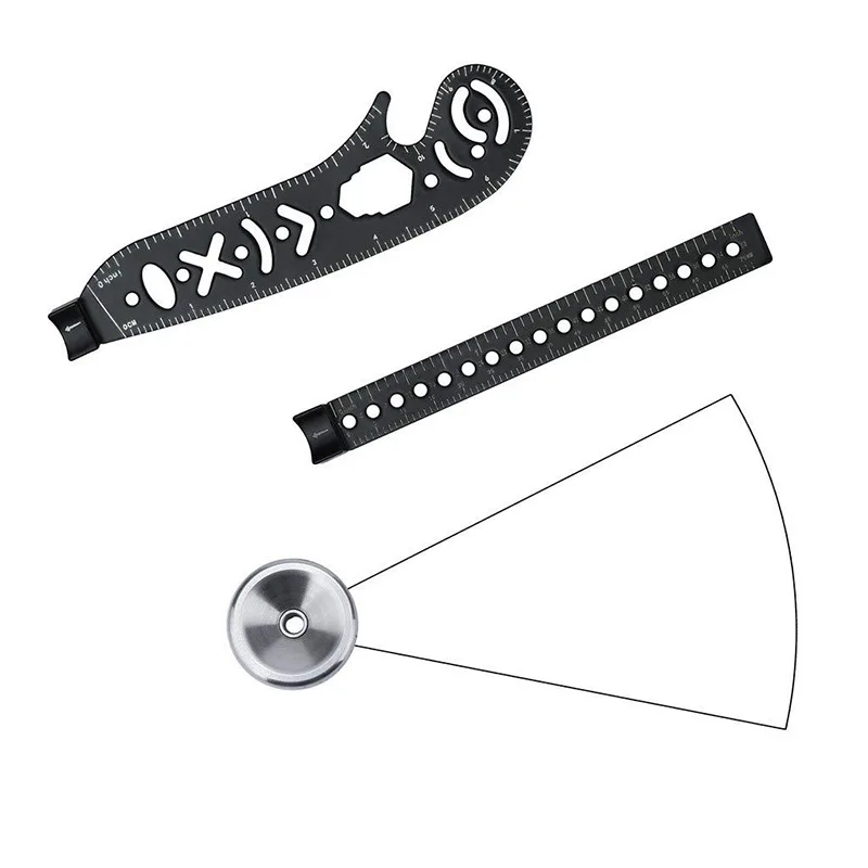 Многофункциональный дизайн изогнутая металлическая линейка мини компас
