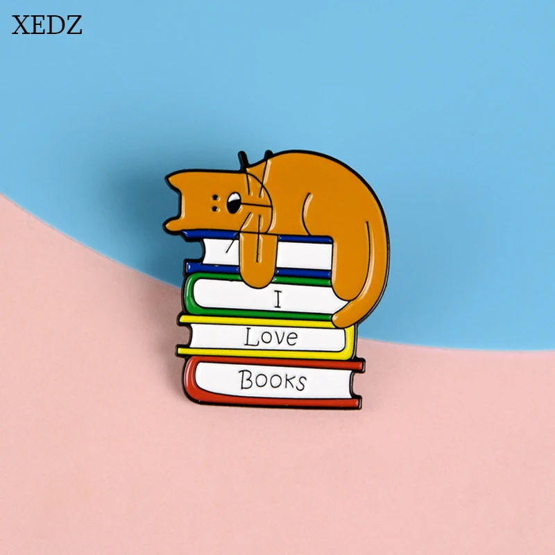 Брошь XEDZ в виде кота на корточках для книги модная индивидуальная Милая брошь