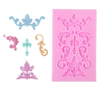 diy lace flower vine pattern silicone cake mold mat fondant cake decorating tools silicone chocolate candy mould
