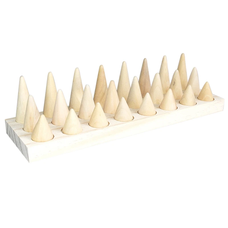 

24 Pcs Ring Display Stand Wooden Jewelry Ring Display Tray Counter Jewelry Display Storage Box Tray Storage