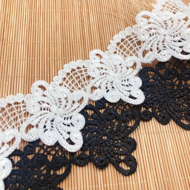 

High quality water-soluble lace black lace polyester light bar code skirt pleated clothing accessories