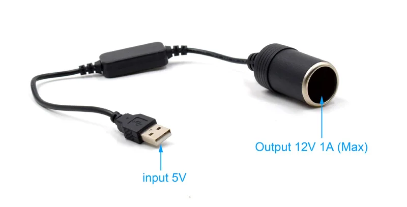 XCGaoon USB для автомобильного прикуривателя DC 5 В к DC 12 В 1A, использовать некоторые автомобильные электронные продукты без автомобиля