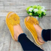 2021 sandals women multicolor soft walking shoes with flower suede platform large size for ladies girls shoes