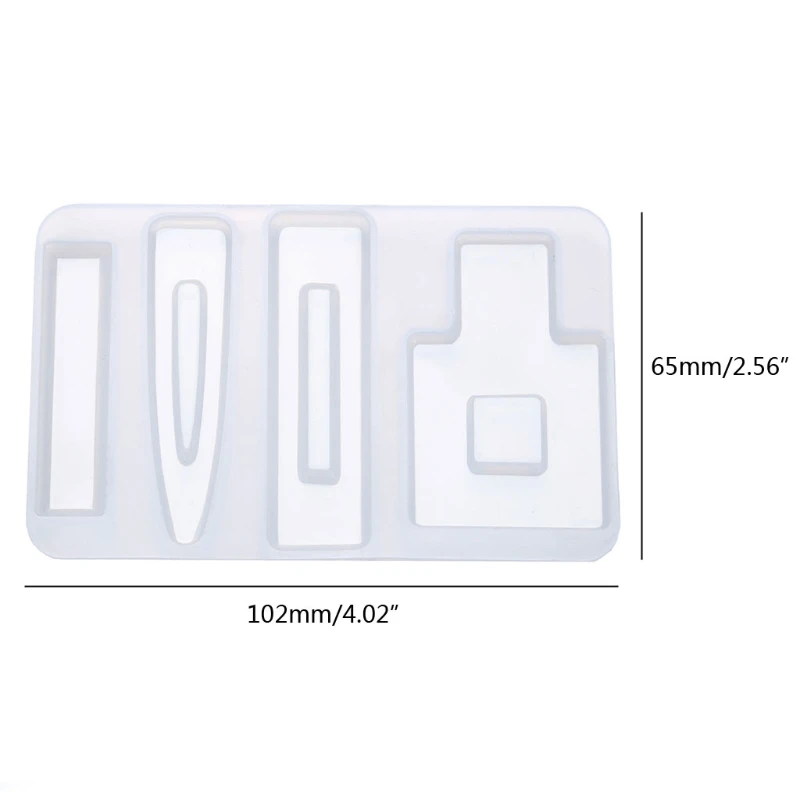 

13MC 4 Shapes Hair Clips Jewelry Resin Mold Geometric Hair Clip Barrettes Mold Tools