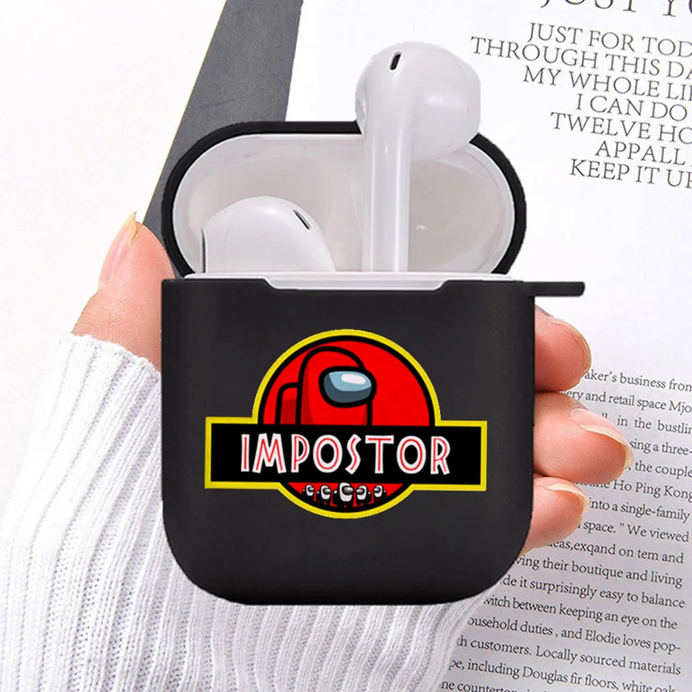 

New Game Among Us Black Soft TPU Funny Airpod case For Apple Airpods 2 1 Cover Wireless bluetooth Earphone Coque Fundas