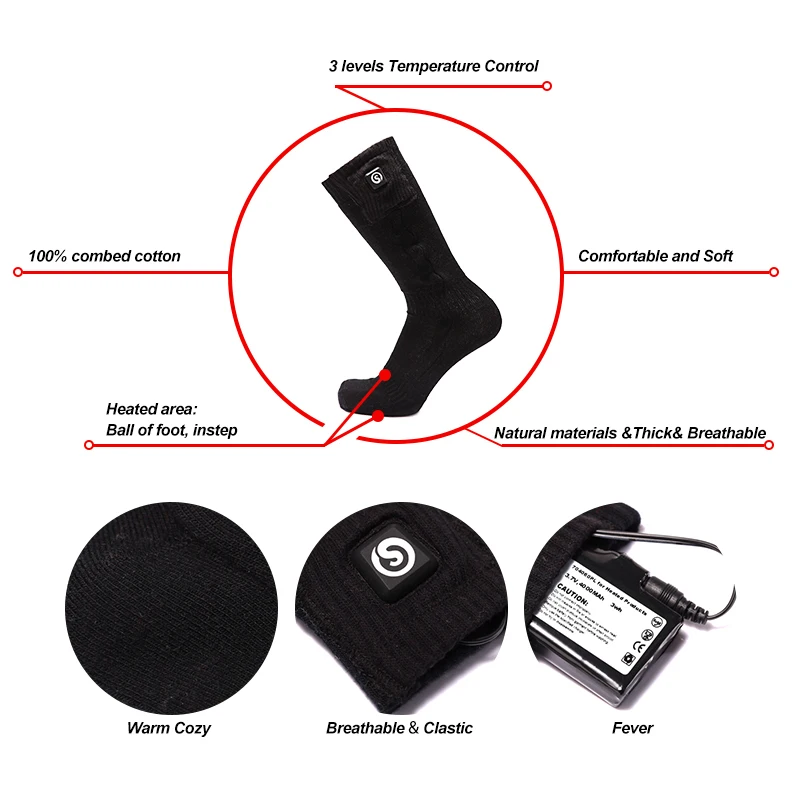 Теплые зимние носки savаккумуляторные 7 4 В для мужчин и женщин эластичные Лыжные с