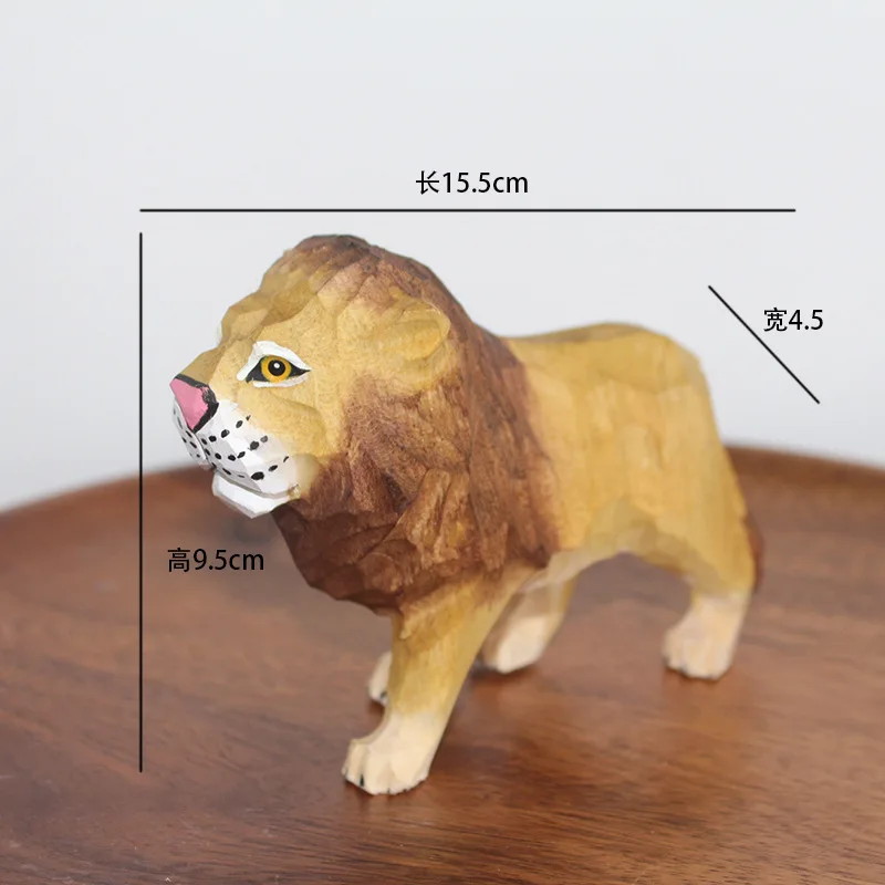 Ручная роспись твердых деревянных животных Тигр/Лев/Леопард/Зебра/Жираф Зоопарк