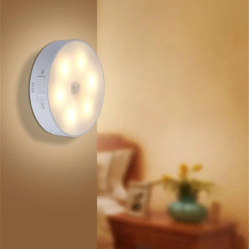 

LED Under Cabinet Light Motion Sensor Night Light Rechargeable Night Lamp Wireless Energy-saving Intelligent Body Induction Lamp
