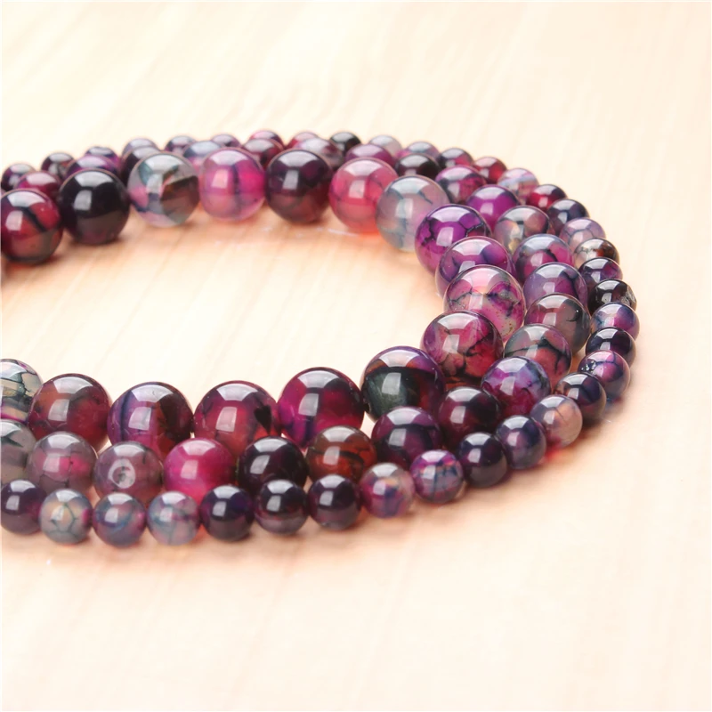 

Natural Purple Dragon Agate 4/6/8/10/12mm Bead Round Bead Spacer Jewelry Bead Loose Beads For Jewelry Making DIY Bracelet